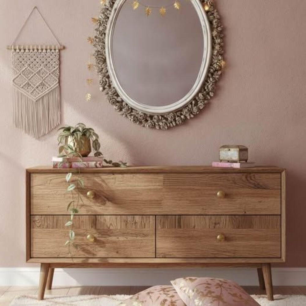Enchanting Vintage Floral Oval Wall Mirror ✨ Boho chic perfect for girls room